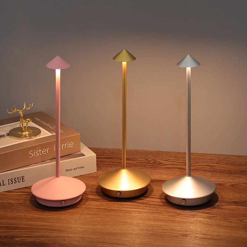 Rechargeable LED Table Lamp with Touch Sensor Dimming and Weather Resistant Build
