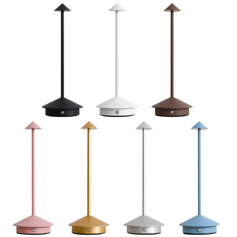Rechargeable LED Table Lamp with Touch Sensor Dimming and Weather Resistant Build