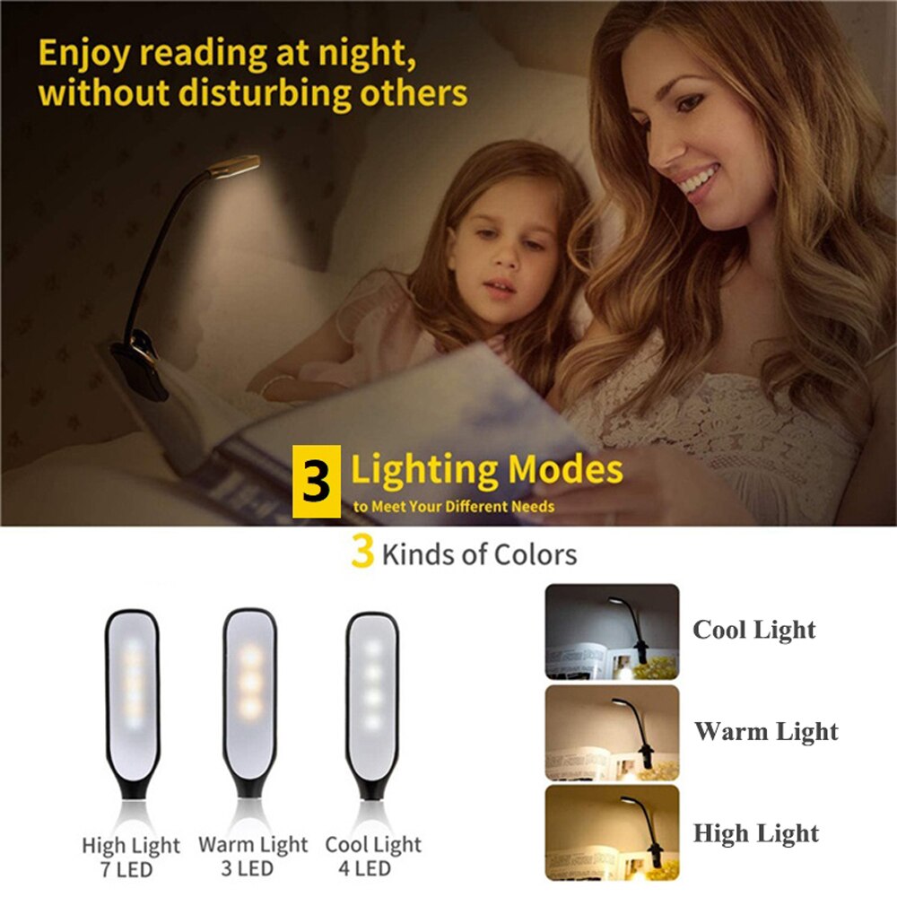 Rechargeable Reading Lamp with Adjustable Color Temperature