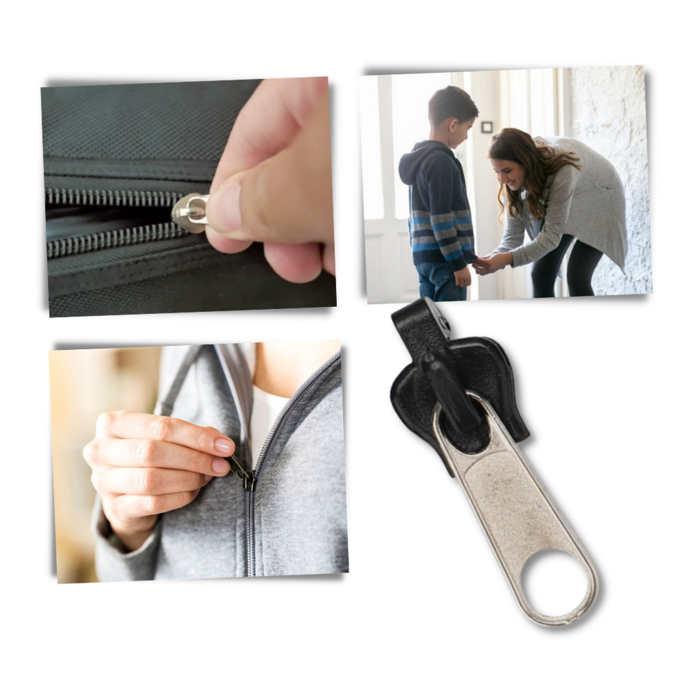 Zipper Slider Replacement Set with 6 Sizes and Aluminum Clips for Instant Repairs