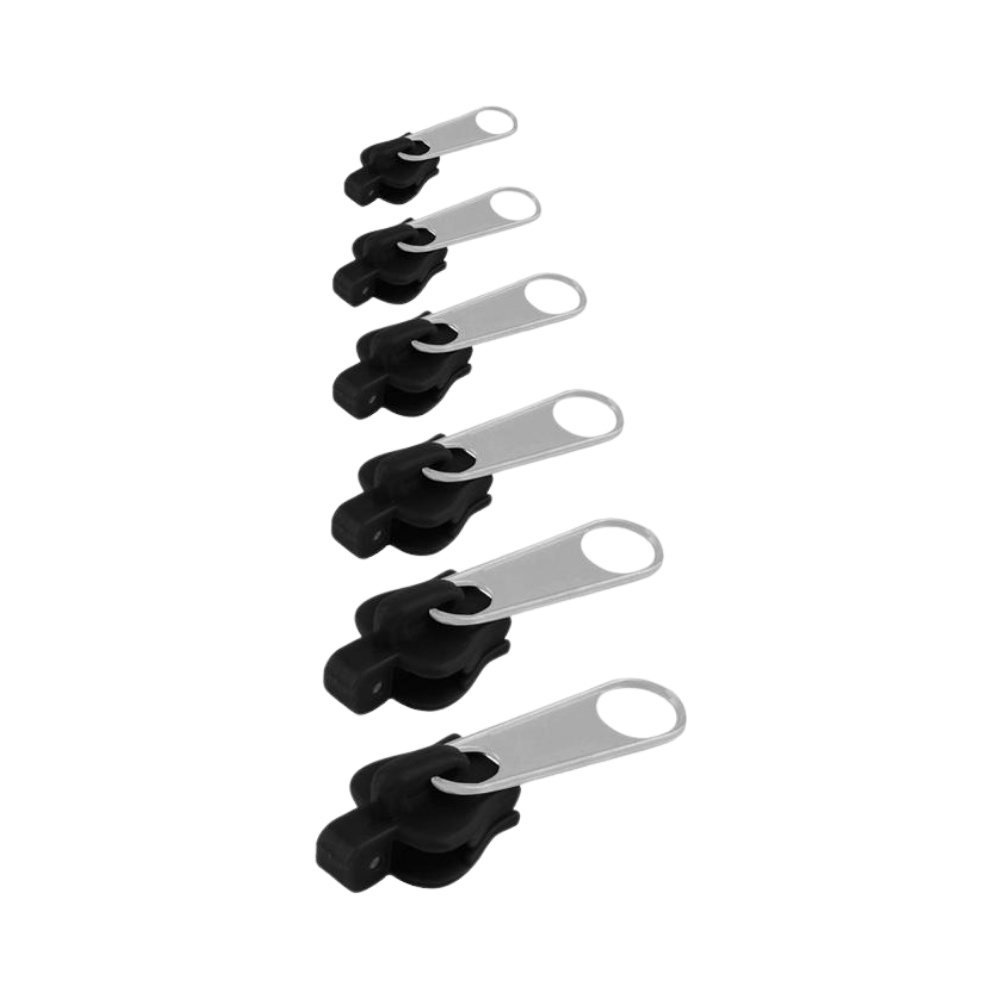 Zipper Slider Replacement Set with 6 Sizes and Aluminum Clips for Instant Repairs