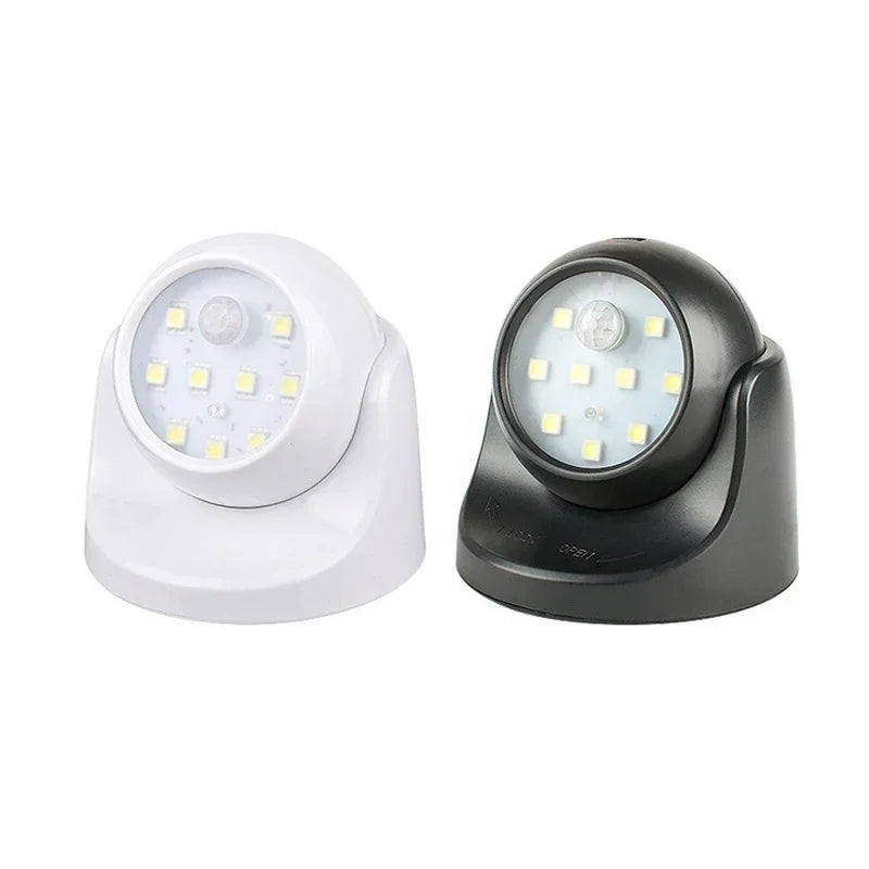 Motion Sensor Spotlight with 360° Rotatable Head and Battery Power