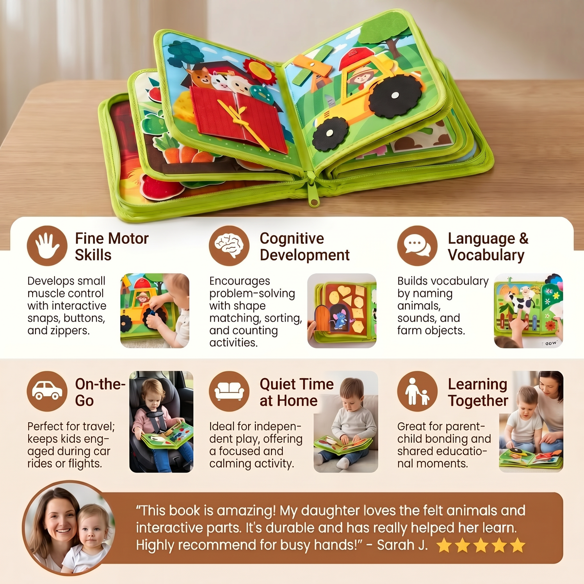 Farm Animal Story Book with Bright Illustrations and Simple Text for Toddlers