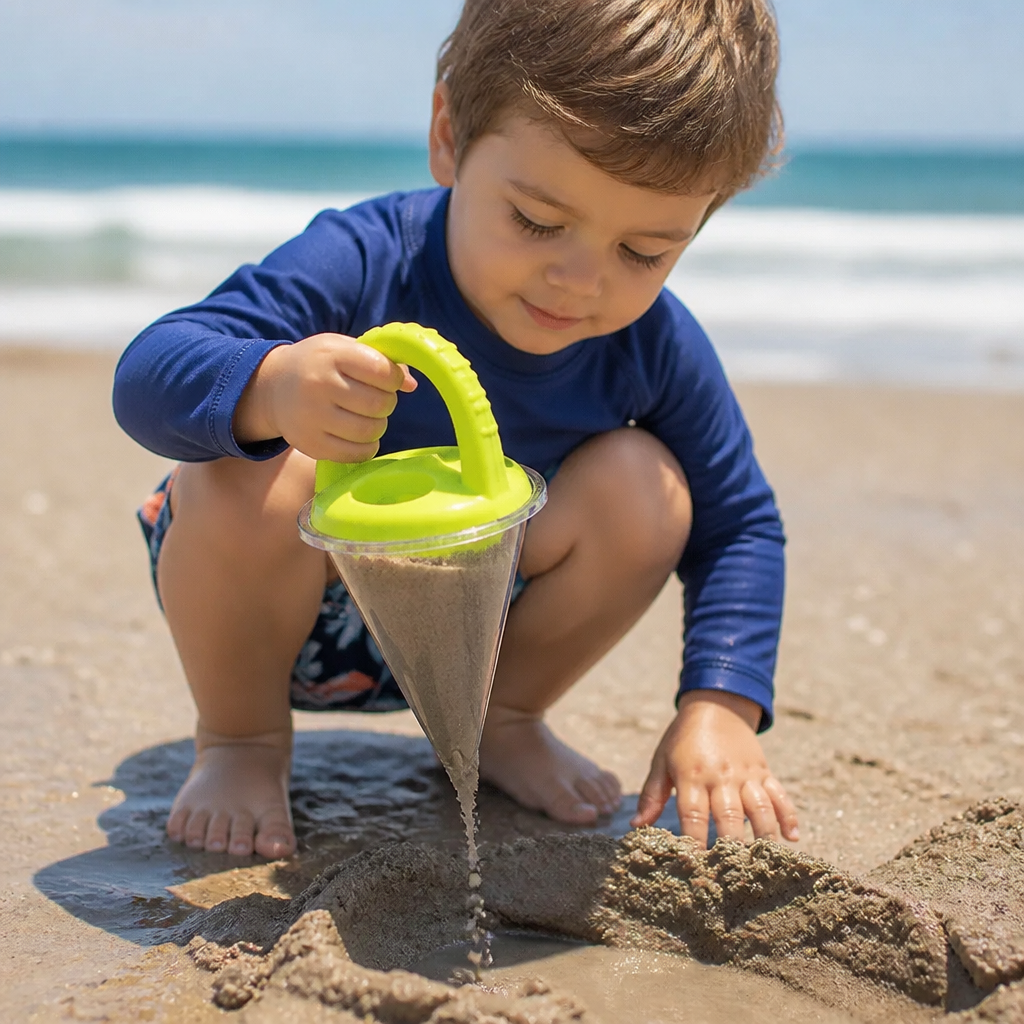 Sand Drawing Funnel Toy with Flow Control Handle for Kids