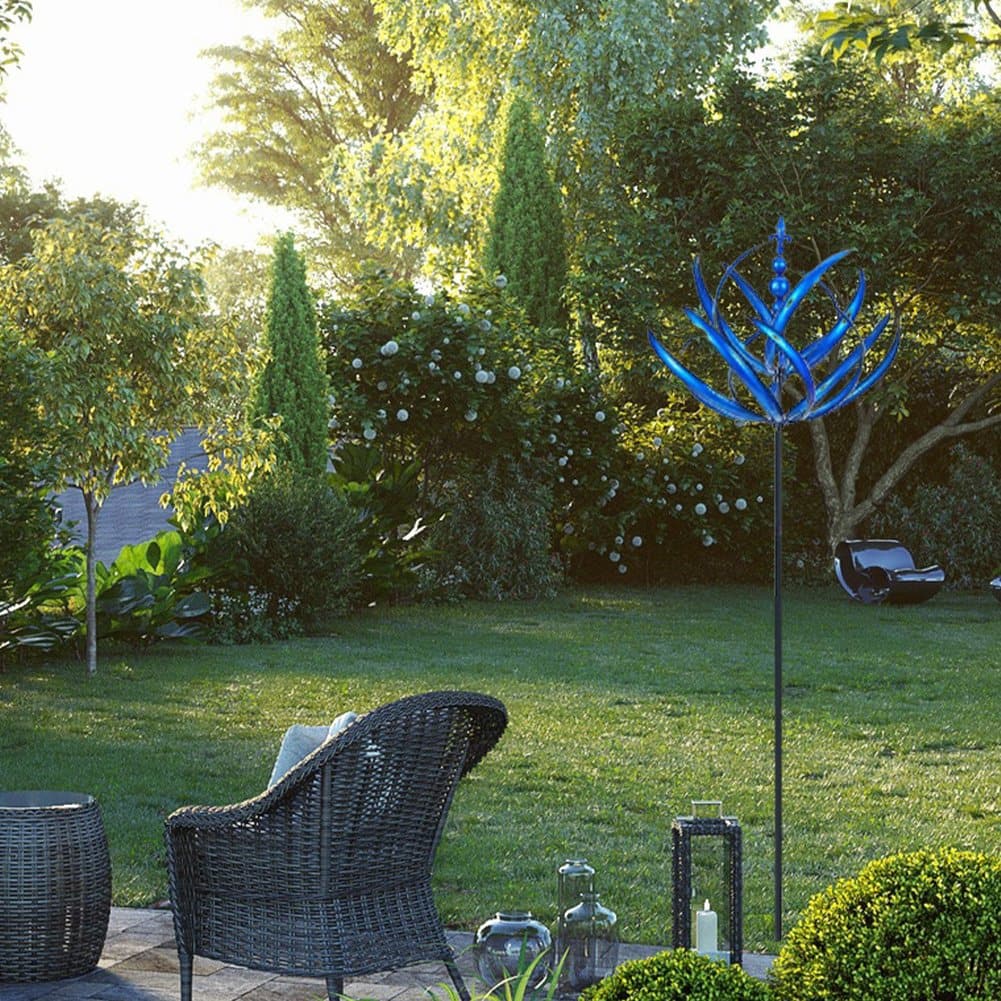 Metal Wind Spinner with Ground Stake and Bearing System for Gardens