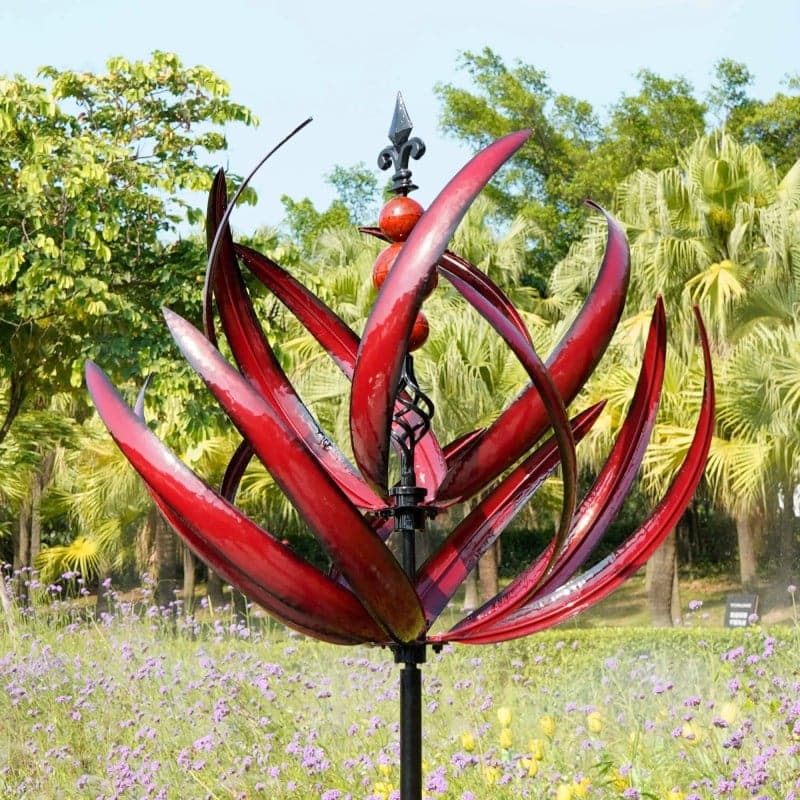 Metal Wind Spinner with Ground Stake and Bearing System for Gardens