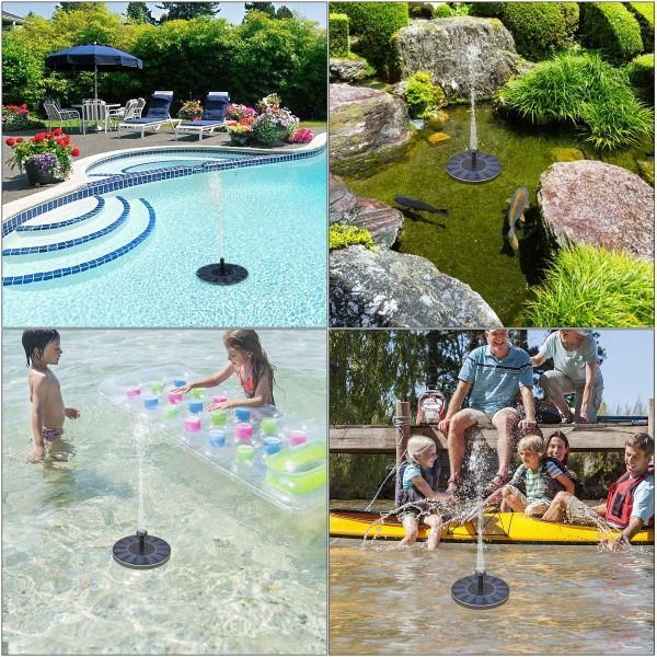 Floating Solar Fountain with Automatic Water Spray for Birdbaths and Ponds