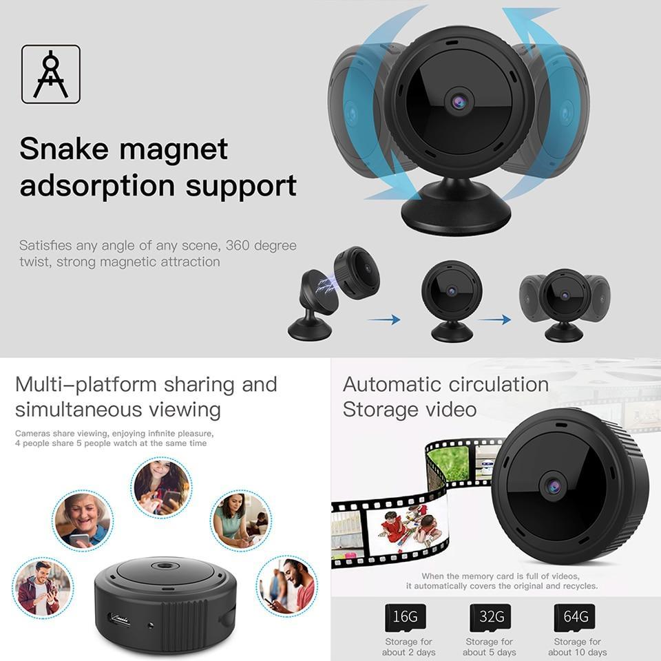 Wireless Home Security Camera with Night Vision and Motion Detection for Indoor Monitoring