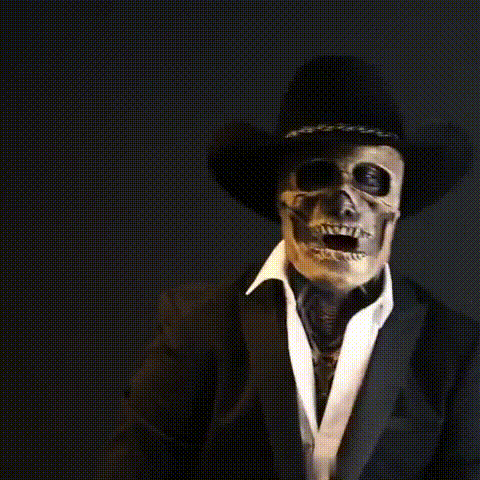 Full Face Skeleton Mask with Textured Bone Details and Matching Hat