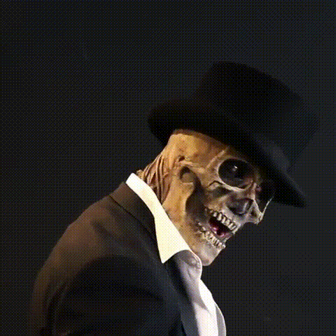 Full Face Skeleton Mask with Textured Bone Details and Matching Hat