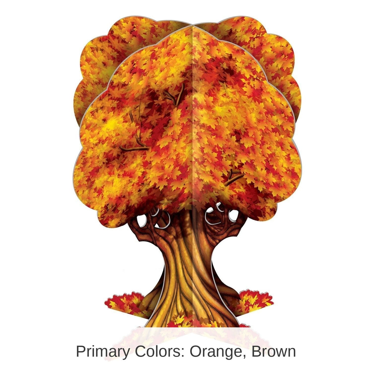 3D Autumn Tree Centerpieces with Orange and Brown Colors, 12-Pack 12-Inch