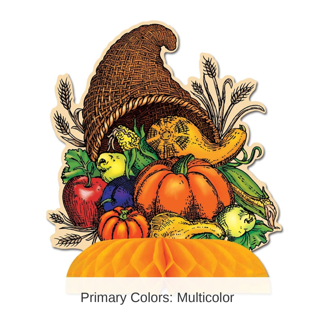 Harvest Cornucopia Centerpiece Set of 12 with 8.5 Inch Height