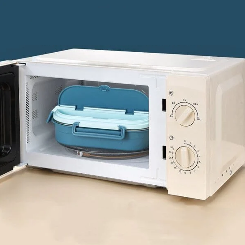 Insulated Lunch Container with Stainless Steel Interior and Four Point Snap Closure