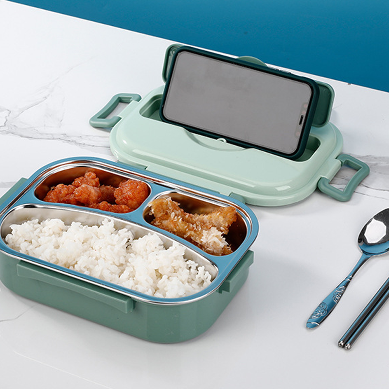 Insulated Lunch Container with Stainless Steel Interior and Four Point Snap Closure