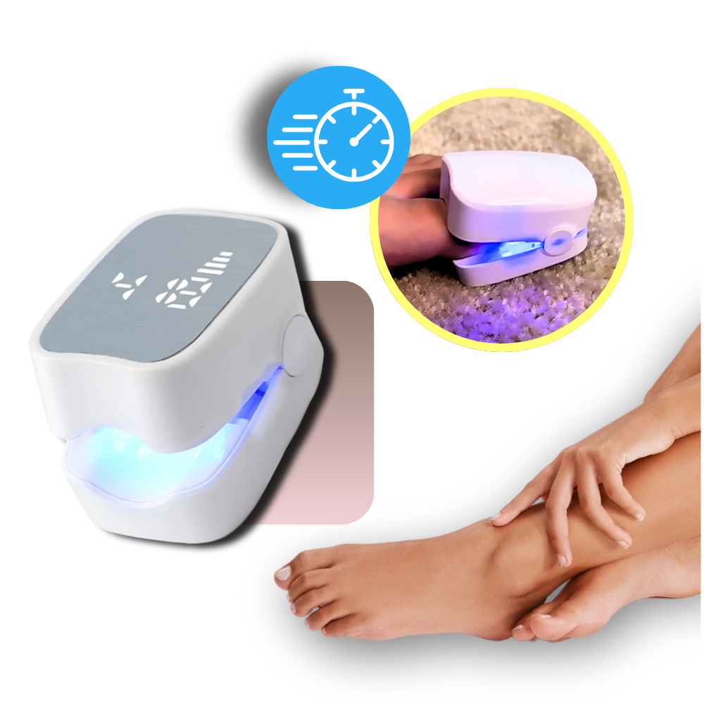Portable Nail Care Device with Blue Light and Clip On Design