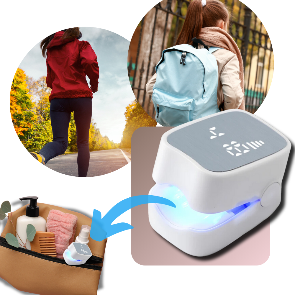 Portable Nail Care Device with Blue Light and Clip On Design