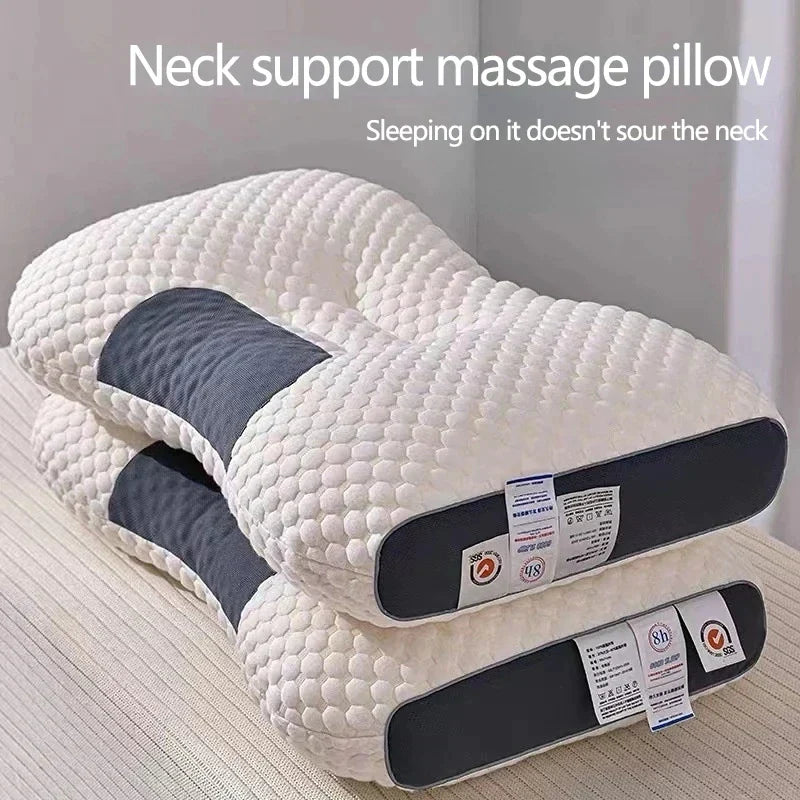 Cervical Neck Pillow with Soybean Fiber Filling and Divided Support Zones