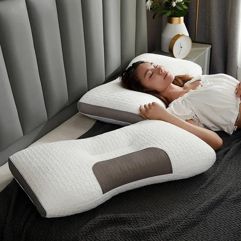 Cervical Neck Pillow with Soybean Fiber Filling and Divided Support Zones
