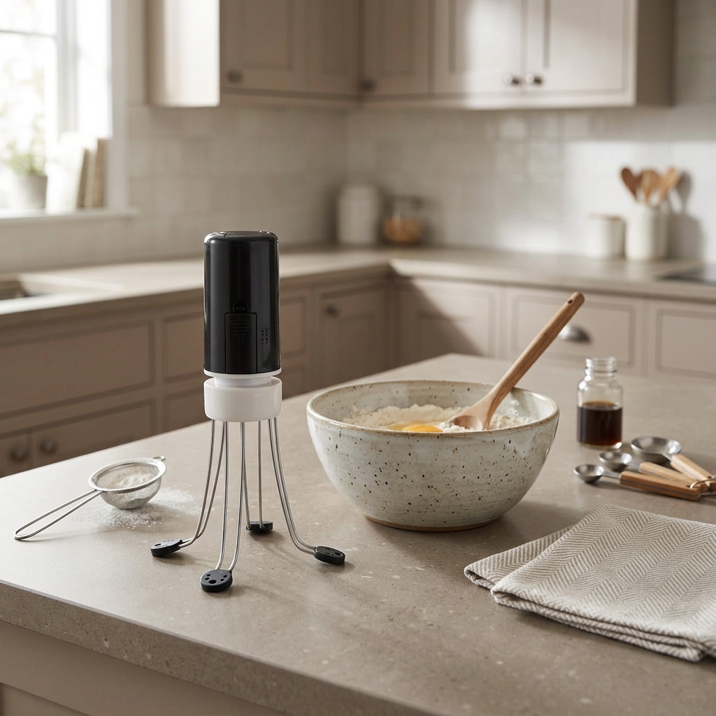 Battery-Operated Stirrer with Heat-Resistant Silicone and Three Speed Settings