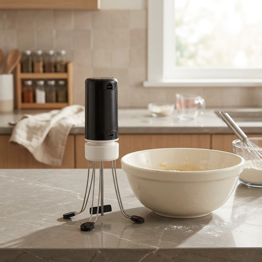 Battery-Operated Stirrer with Heat-Resistant Silicone and Three Speed Settings