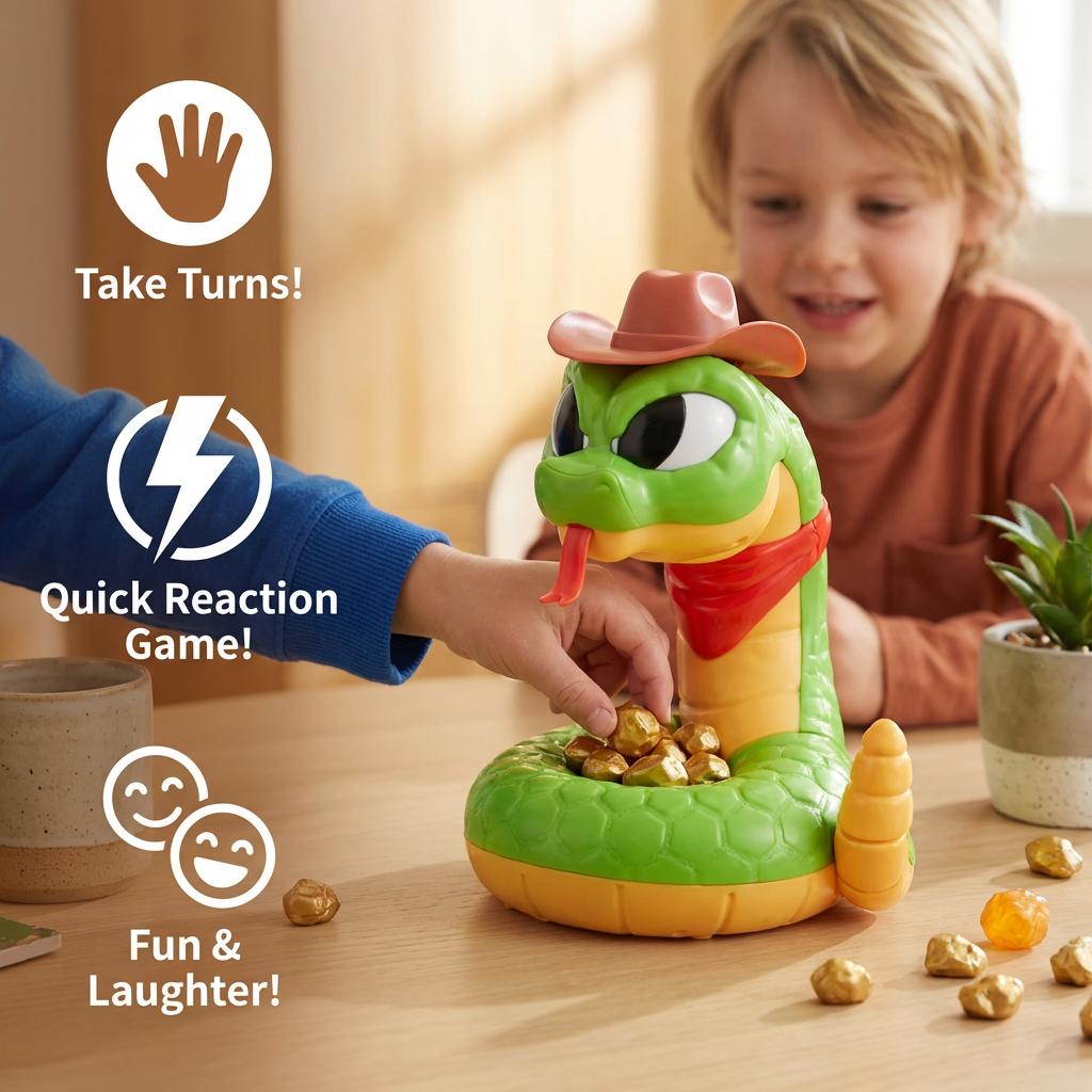 Rattlesnake Reaction Game with Unpredictable Strike Action for 1-4 Players