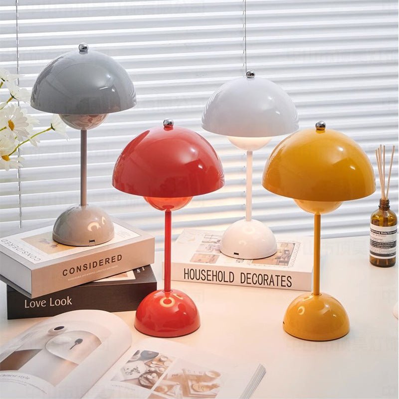 Rechargeable Mushroom Table Lamp with Touch Control and USB Charging - Alverraliving