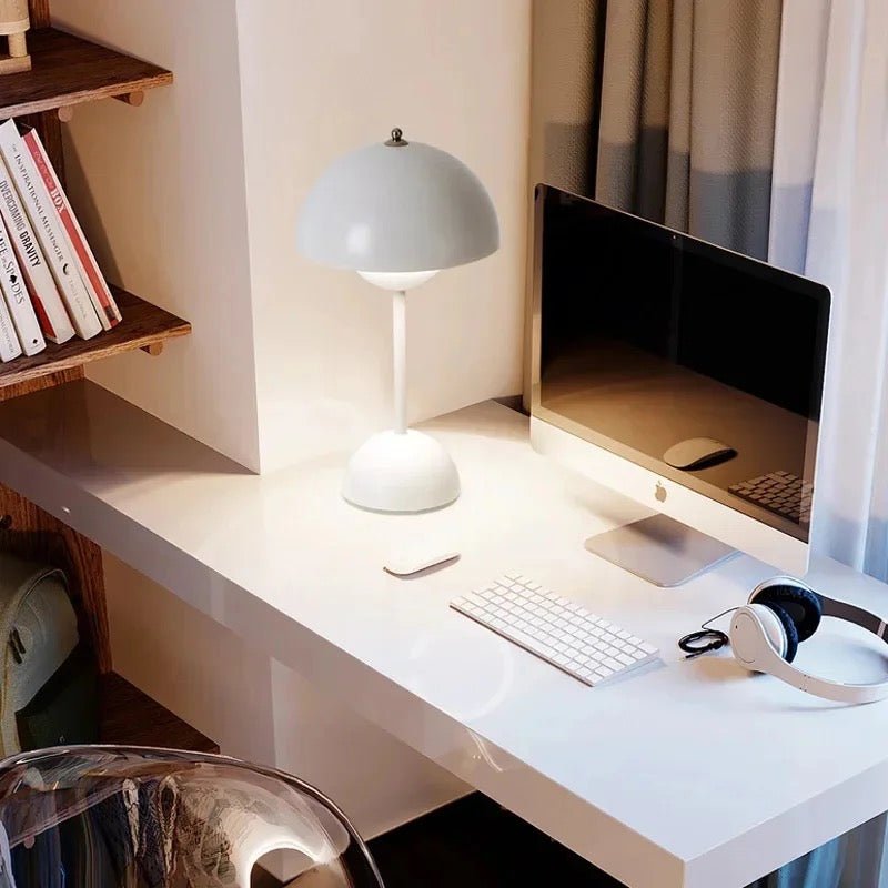Rechargeable Mushroom Table Lamp with Touch Control and USB Charging - Alverraliving