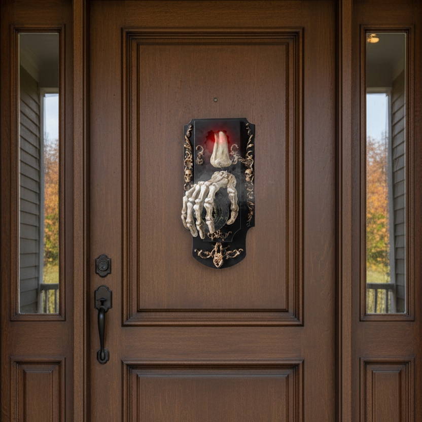 Motion Sensor Doorbell Prop with Sound and Light Effects for Halloween Decorations
