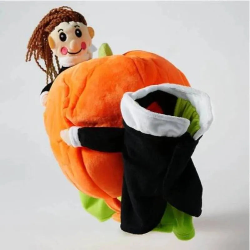 Dog Pumpkin Costume with Velvet Fabric and Secure Fit, 5 Sizes Available