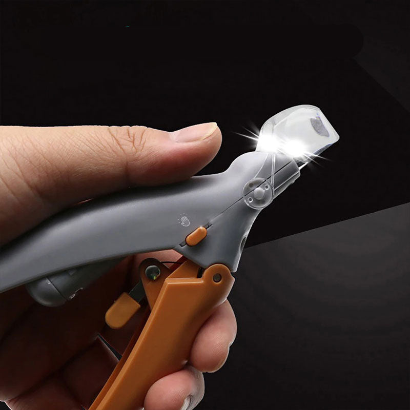 LED Dog Nail Clipper with Safety Guard and Stainless Steel Blade
