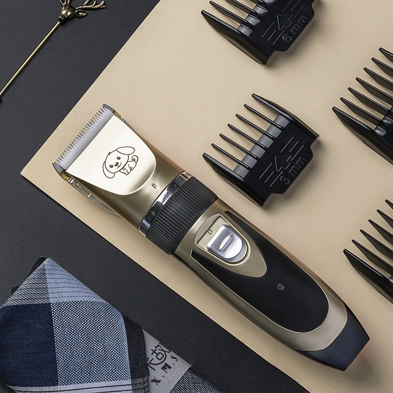 Cordless Dog Grooming Trimmer with Quiet Motor and Four Guide Combs