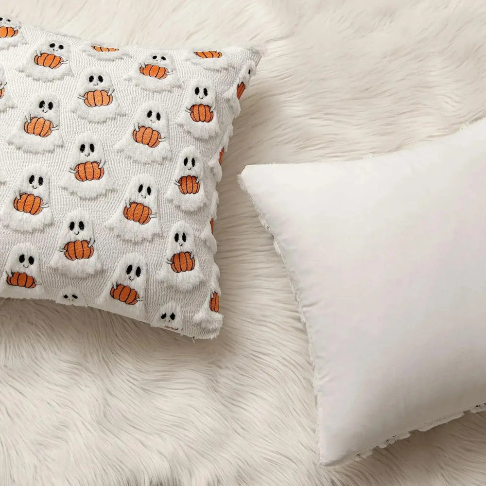 Pumpkin Cushion Cover with Microfiber Blend Fabric for 18x18 Inch Inserts