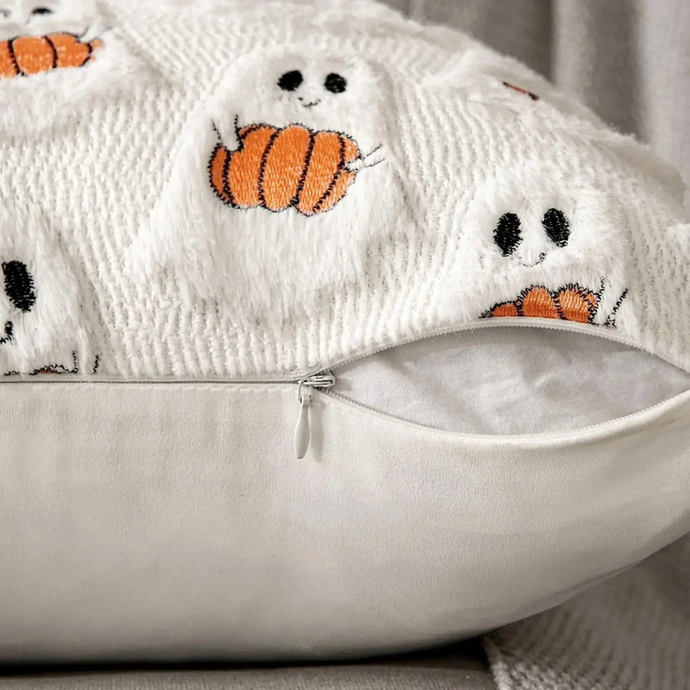 Pumpkin Cushion Cover with Microfiber Blend Fabric for 18x18 Inch Inserts
