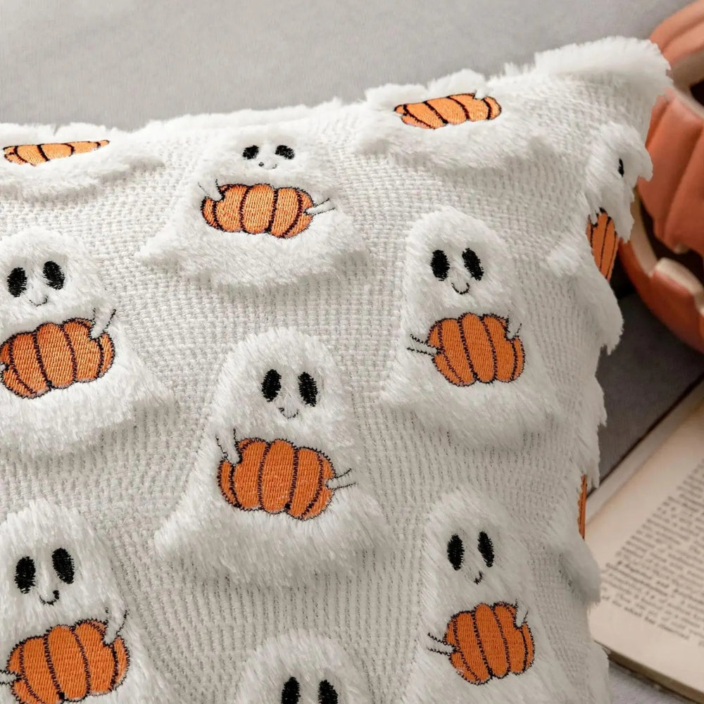 Pumpkin Cushion Cover with Microfiber Blend Fabric for 18x18 Inch Inserts