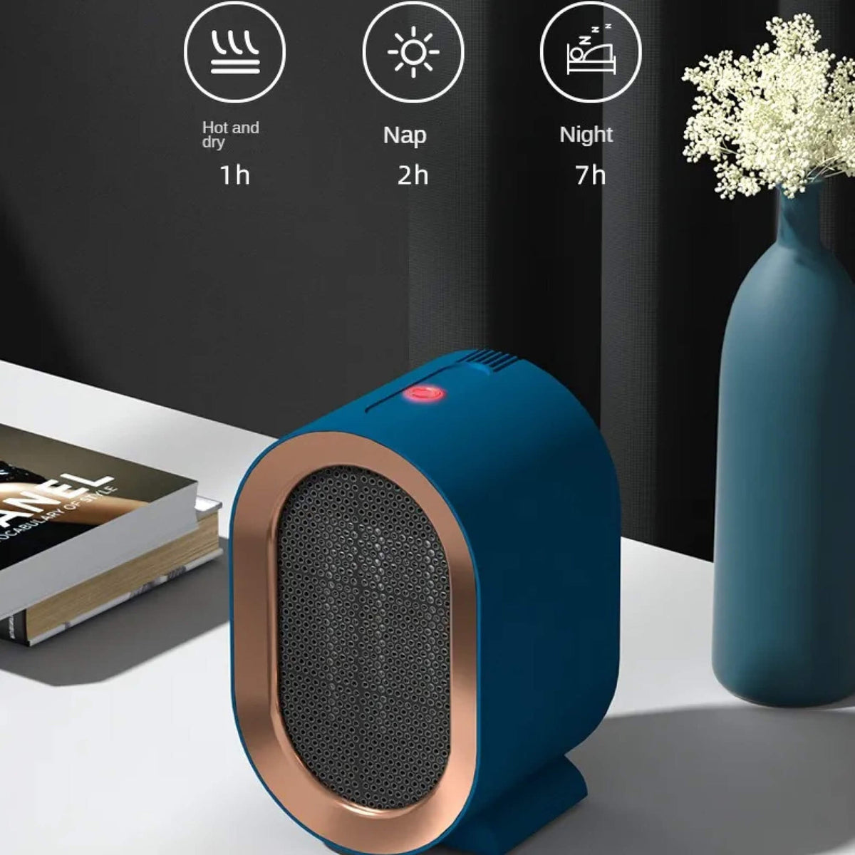 Portable Ceramic Space Heater with Programmable Timer and Anti Tilt Safety