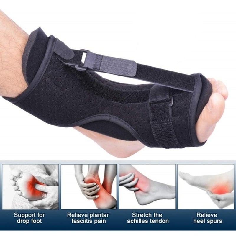 Foot Night Splint with Adjustable Straps and Breathable Fabric