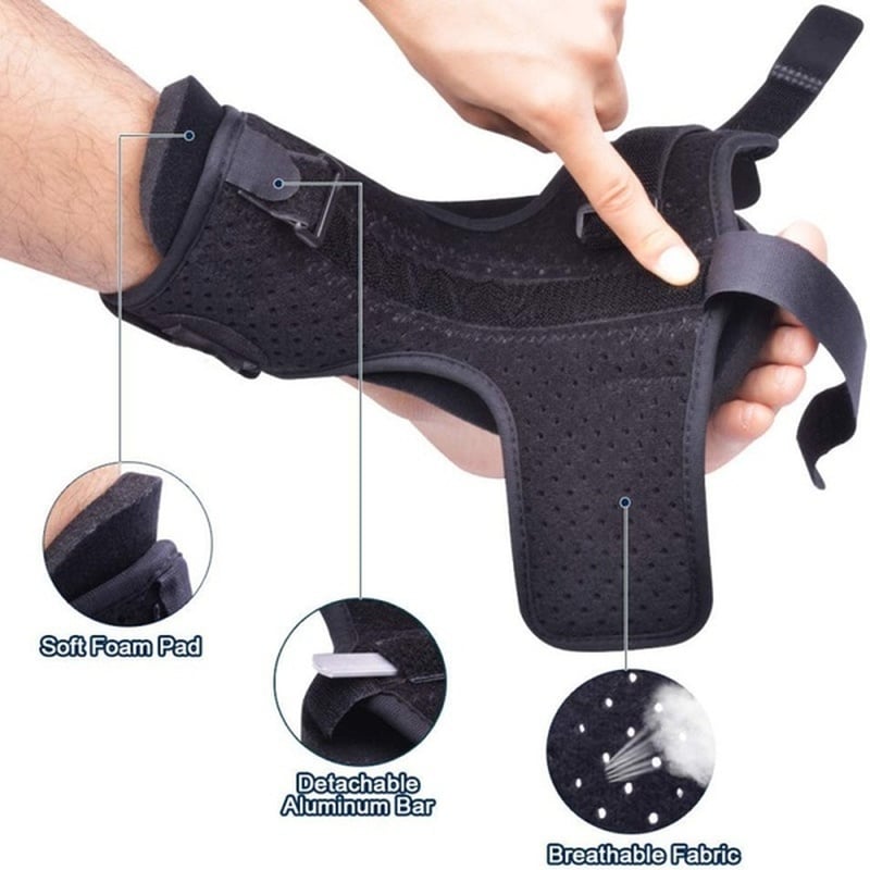 Foot Night Splint with Adjustable Straps and Breathable Fabric