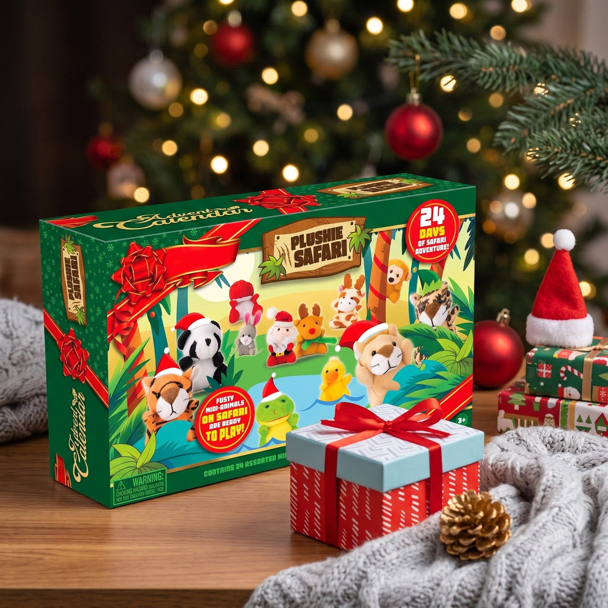Mini Plush Animal Advent Calendar with 24 Daily Surprises for Christmas