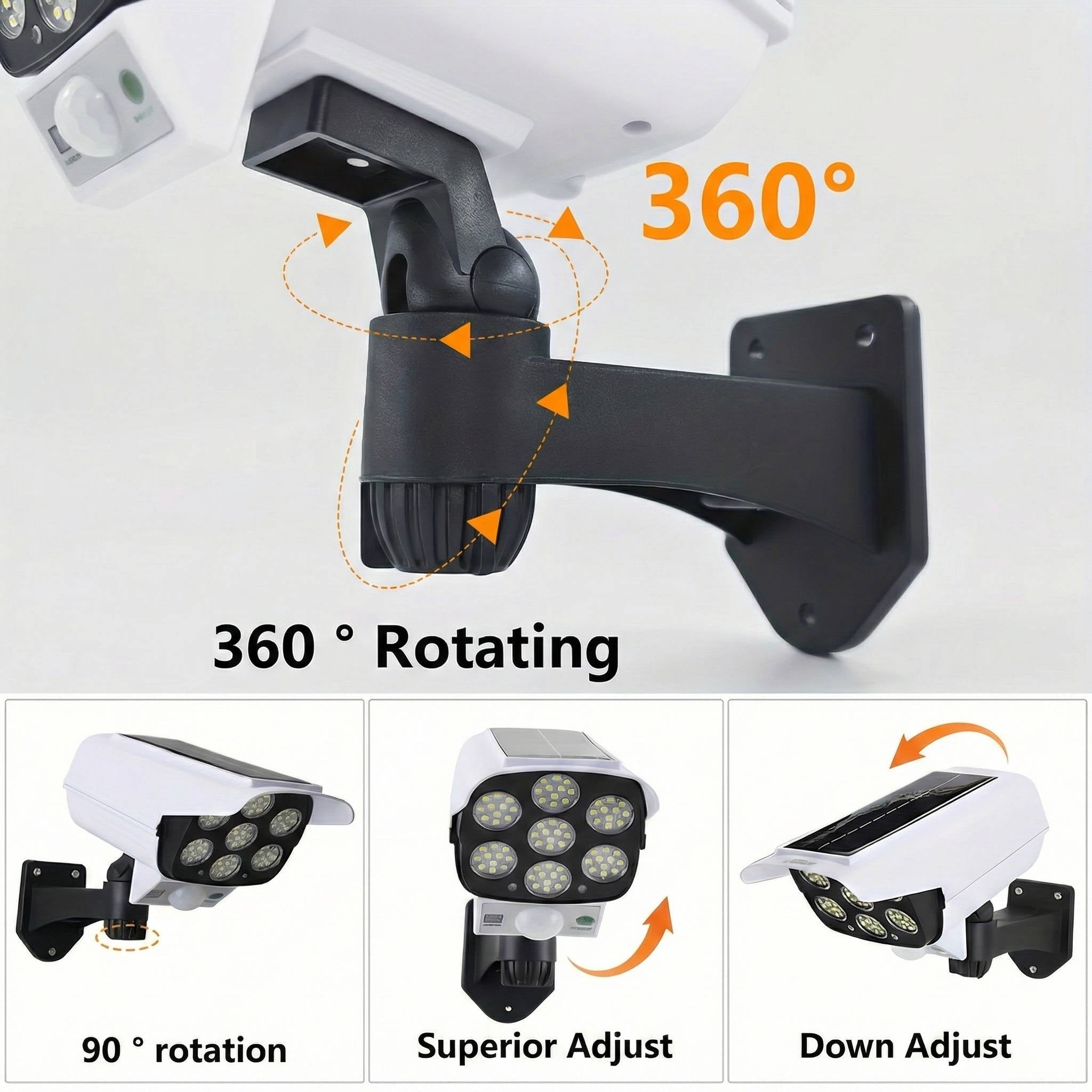 Solar Motion Sensor Floodlight with 2000 Lumens and 360 Degree Rotation, IP65 Waterproof - Alverraliving
