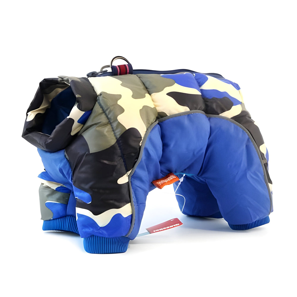 Insulated Dog Parka with Back Zip Closure and Reflective Strip for Small Dogs