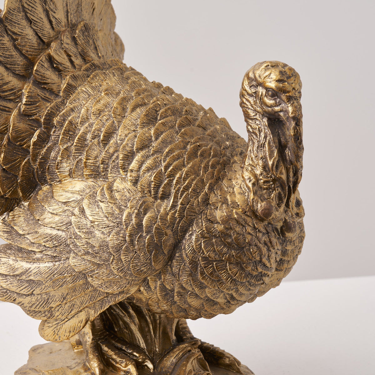 Turkey Centerpiece Figure with Bronzed Antique Finish for Fall Table Display