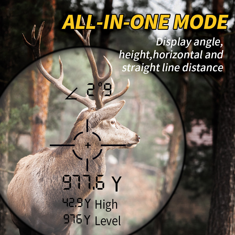 Laser Range Finder with 1000 Yard Capacity and 6.5X Magnification