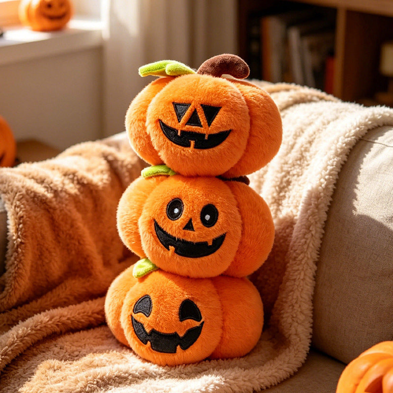 Seasonal Plush Character Set with Embroidered Details for Indoor Display