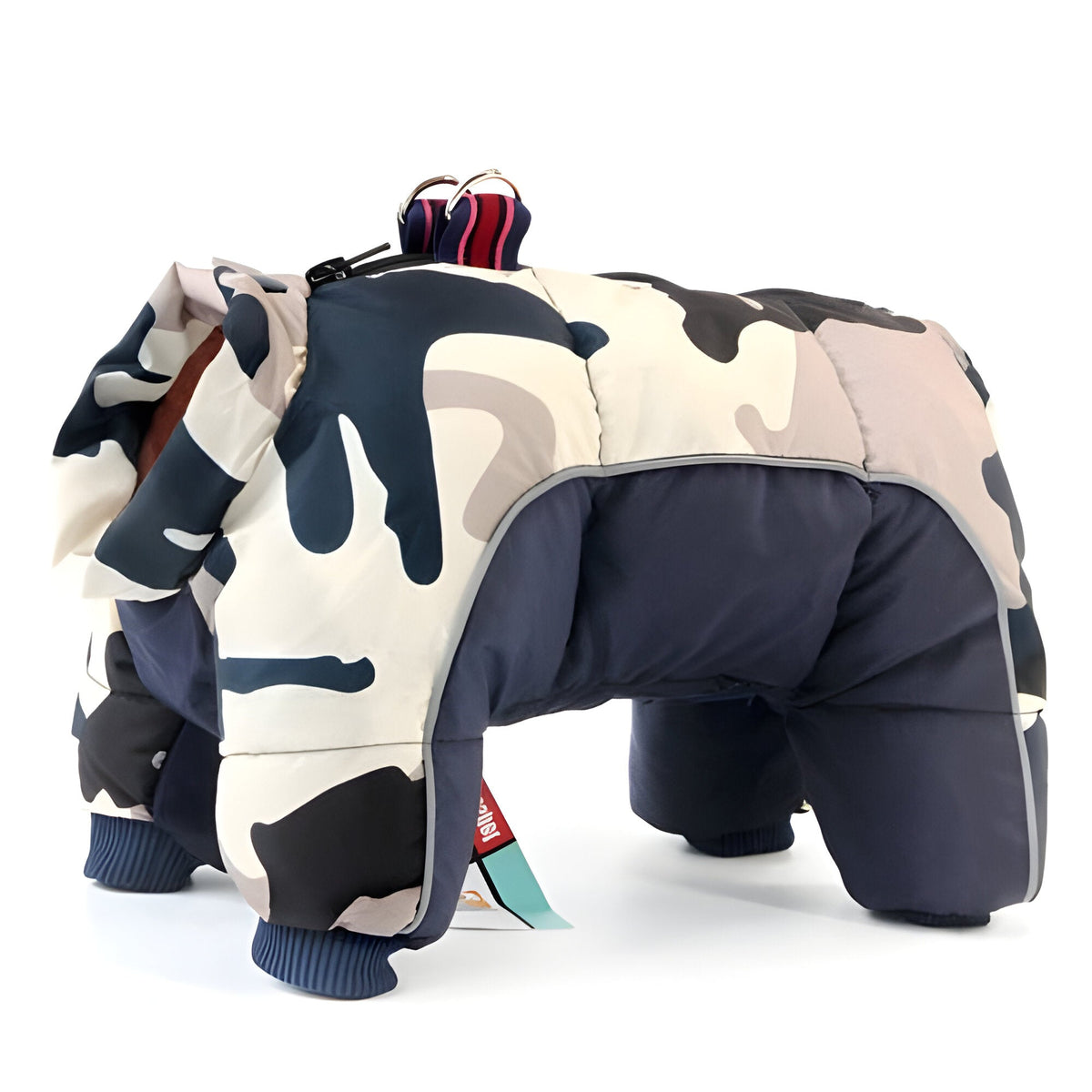 Insulated Dog Parka with Back Zip Closure and Reflective Strip for Small Dogs