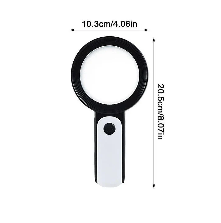 Handheld Magnifying Glass with 30X Acrylic Lens and 12 LED Lights