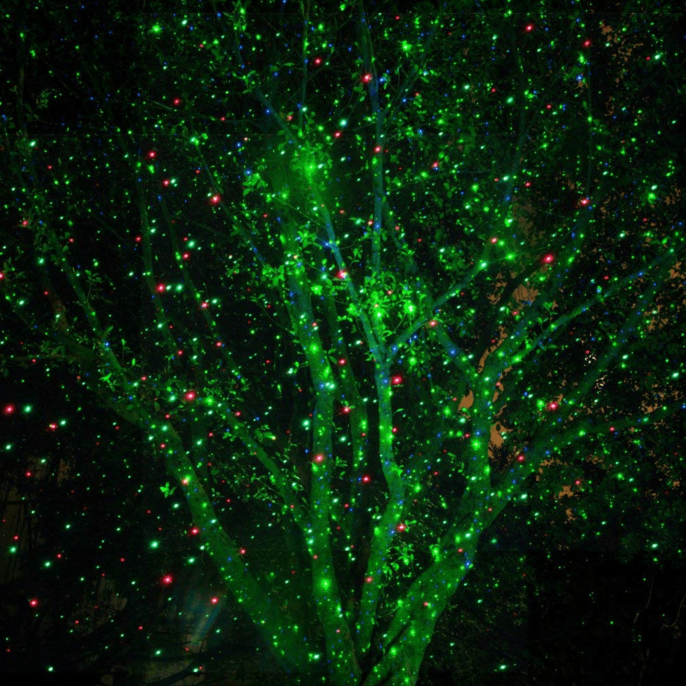 Red and Green Laser Projector with 180 Degree Adjustment and Auto Timer for Outdoor Decoration