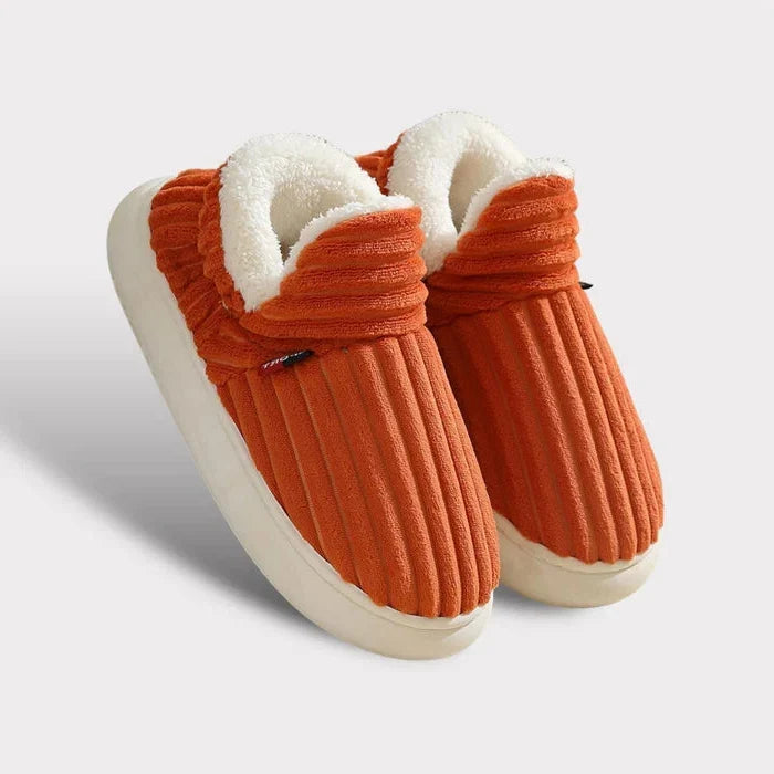 Ankle Height Fleece Slippers with Textured Non-Slip Base and Cushioned Sole