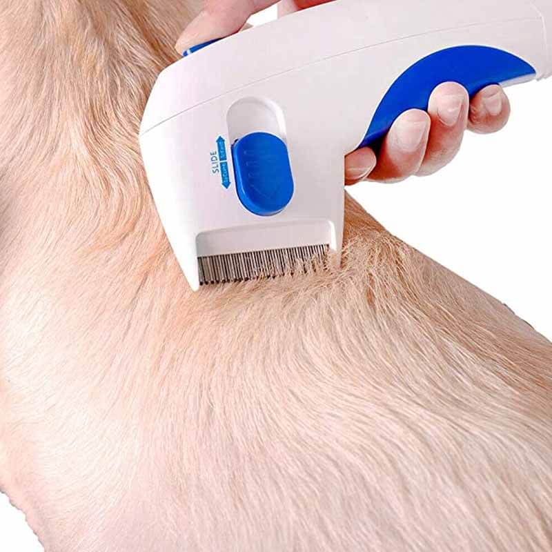 Electric Grooming Comb with Fine Tooth Design and Low Voltage Pest Removal for Dogs and Cats