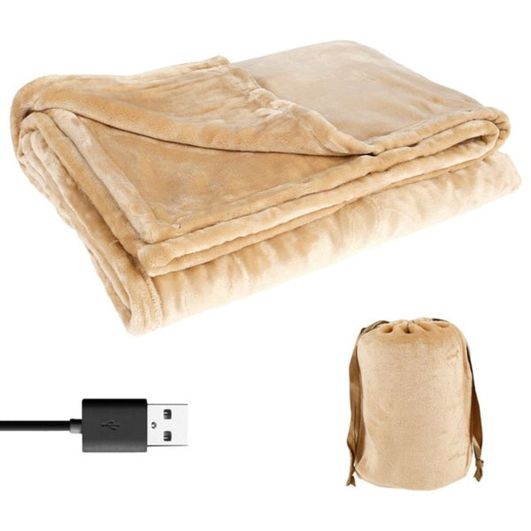 Flannel Heated Blanket with Power Bank Charging and Cordless Design