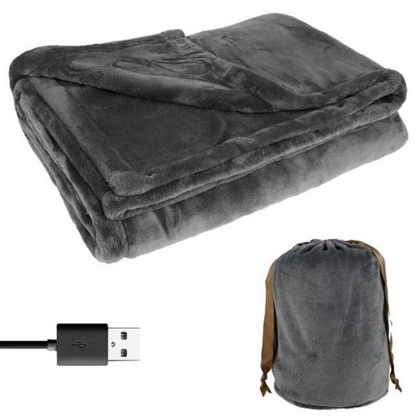 Flannel Heated Blanket with Power Bank Charging and Cordless Design